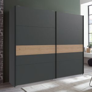 Schwebetüren-Kleiderschrank Reyna Graphit Dekor