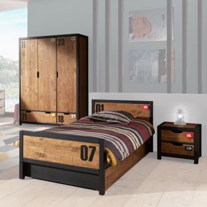 Jugendzimmer-Set Beli Kiefer teilmassiv