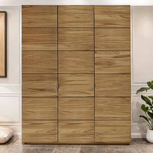 Drehtüren-Kleiderschrank Karan Kernbuche Massivholz