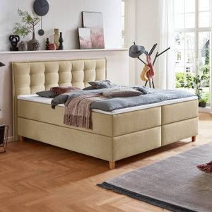 HOMELIV. Boxspringbett Lusaka Webstoff