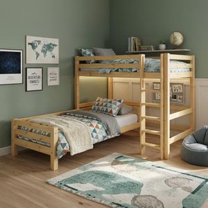 Eck-Etagenbett Kids Paradise Kiefer Massivholz mit Lattenrost