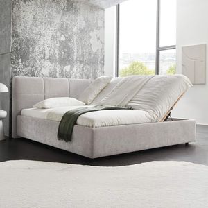 HOMELIV. Polsterbett Chester Webstoff mit Bettkasten und Lattenrost