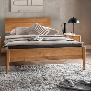 HOMELIV. Einzelbett Elva Komfort Wildeiche Massivholz