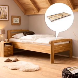 HOMELIV. Seniorenbett Luise Komfort Wildeiche Massivholz