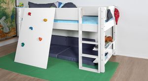 Mini-Hochbett Kids Town mit Kletterwand