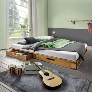 Palettenbett Nimba Kiefer Massivholz mit Schubkasten