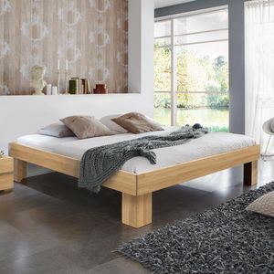 Bett Madrid Komfort Buche Massivholz ohne Kopfteil