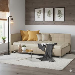 Polsterliege Nuca Kunstleder mit Bettkasten Seitenteil links