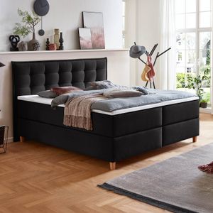 HOMELIV. Boxspringbett Lusaka Webstoff