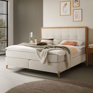 Boxspringbett Knossos Velours-Strukturstoff