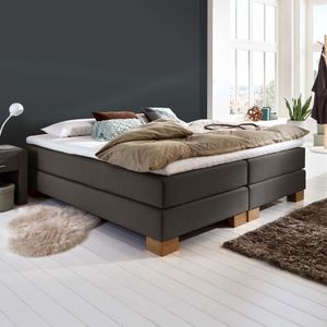 HOMELIV. Boxspringbett Peachland Webstoff ohne Kopfteil