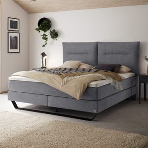 Boxspringbett Celestara Velours-Strukturstoff