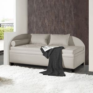 Polsterliege Kamina Komfort Microvelours mit Bettkasten Seitenteil links