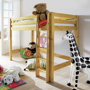 Midi-Hochbett Kids Paradise Kiefer Massivholz mit Lattenrost