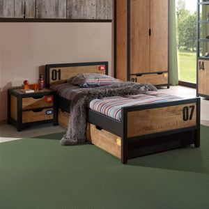 Ausziehbett Beli Kiefer teilmassiv mit Bettschublade