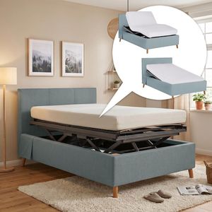 Einzelbett Henriette Komfort Webstoff mit Pflegebett-Funktion und Lattenrost