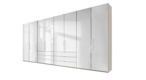 Drehtüren-Kleiderschrank Selca mit Glasfront und Schubladen