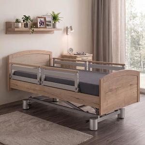 Komfortbett mit Pflegebett-Funktion Ummanz Eiche Dekor mit Lattenrost