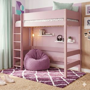 Maxi-Hochbett Kids Town Color Buche teilmassiv mit Lattenrost