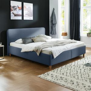 HOMELIV. Polsterbett Kannur Webstoff mit Bettkasten