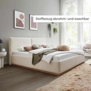 HOMELIV. Polsterbett Grenoble Webstoff