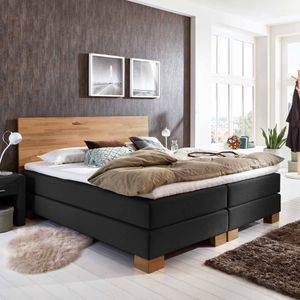HOMELIV. Boxspringbett Peachland Webstoff