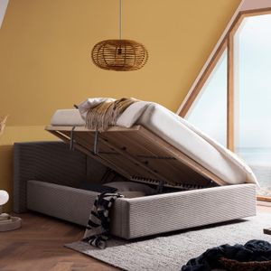 Polsterbett Dorisa Cord mit Bettkasten und Lattenrost