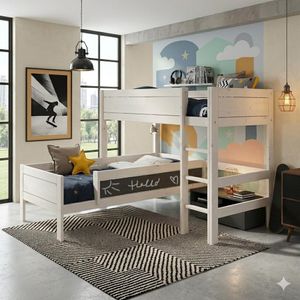 LIFETIME Eck-Etagenbett Original Kiefer Massivholz mit Lattenrost