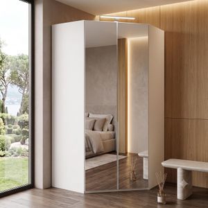 Eck-Kleiderschrank Esperia mit Beleuchtung