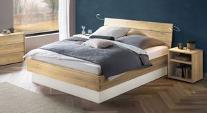 Bett Larus Komfort Wildeiche Massivholz mit Bettkasten