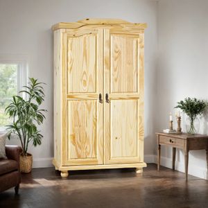 Drehtüren-Kleiderschrank Villach Kiefer Massivholz