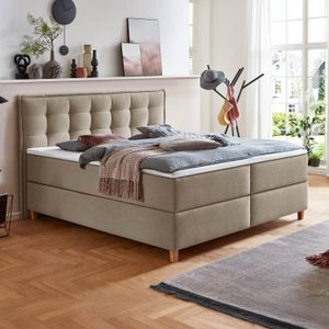 HOMELIV. Boxspringbett Lusaka Webstoff
