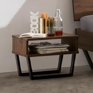 Nachttisch Uliana Nussbaum Massivholz H 36cm