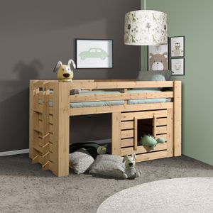 Hütten-Mini-Hochbett Vinny Kiefer Massivholz