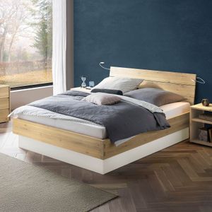 Bett Larus Komfort Wildeiche Massivholz mit Bettkasten