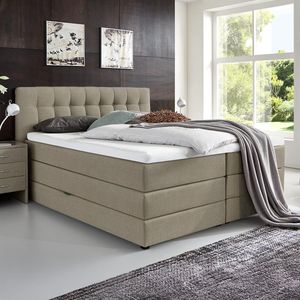 HOMELIV. Boxspringbett Luciano Webstoff mit Bettkasten