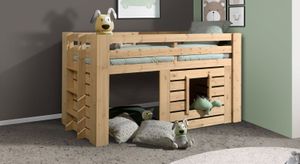 Hütten-Mini-Hochbett Vinny Kiefer Massivholz