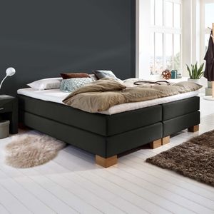 HOMELIV. Boxspringbett Peachland Webstoff ohne Kopfteil