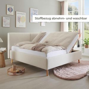 HOMELIV. Polsterbett SwitchIT Barnsley Webstoff mit Bettkasten und Lattenrost