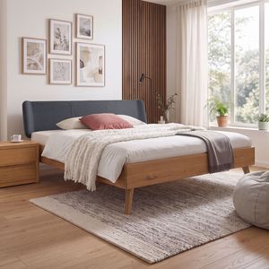 Bett Sandel Wildeiche Massivholz
