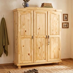 Drehtüren-Kleiderschrank Innsbruck Kiefer Massivholz mit Innenausstattung 150x180cm