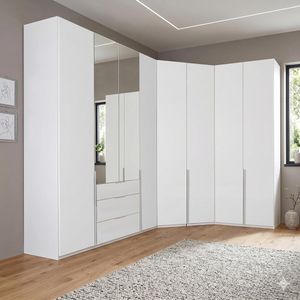 Eck-Kleiderschrank Ceprano mit Beleuchtung