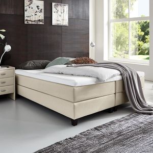 HOMELIV. Boxspringbett Luciano Webstoff ohne Kopfteil