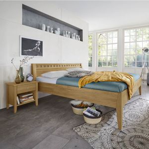 Bett Lancy Komfort Wildeiche Massivholz