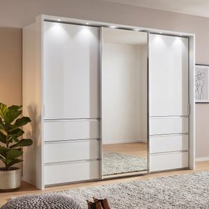Schwebetüren-Kleiderschrank Tanaria mit Spiegel und Schubladen