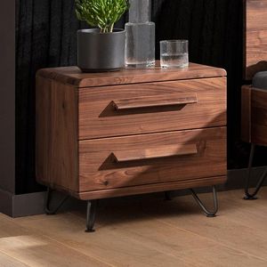 Nachttisch Wisla Nussbaum Massivholz H 49cm