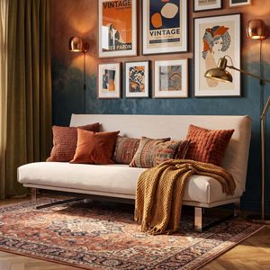 Schlafsofa Koshai Webstoff/Cord mit Lattenrost und Aufbewahrungstuch