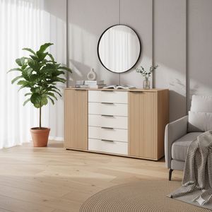 Kombi-Kommode Solya Eiche teilmassiv