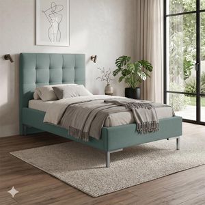 HOMELIV. Einzelbett Taviel Komfort Webstoff