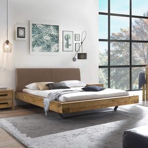 Balkenbett Okondo Wildeiche Vintage Massivholz